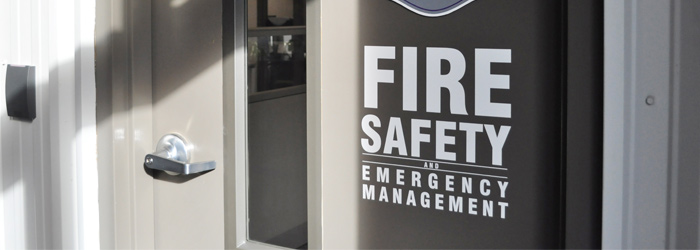 Fire Safety and Emergency Management door sign